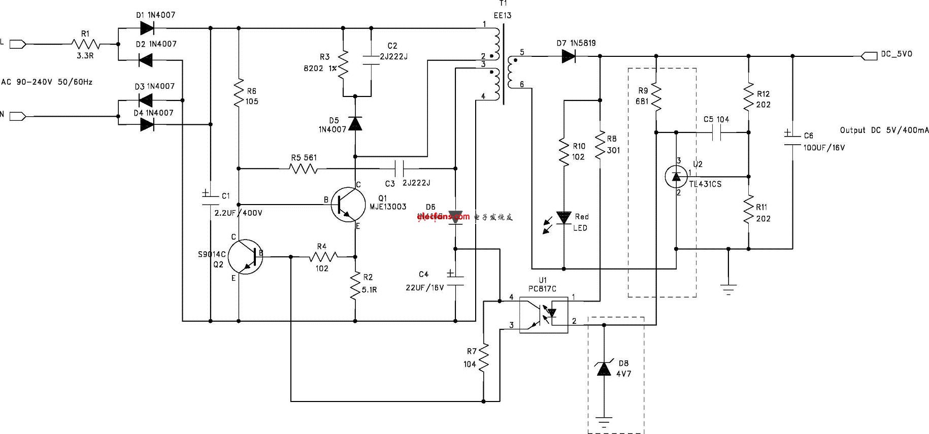 rcc開關電源電路